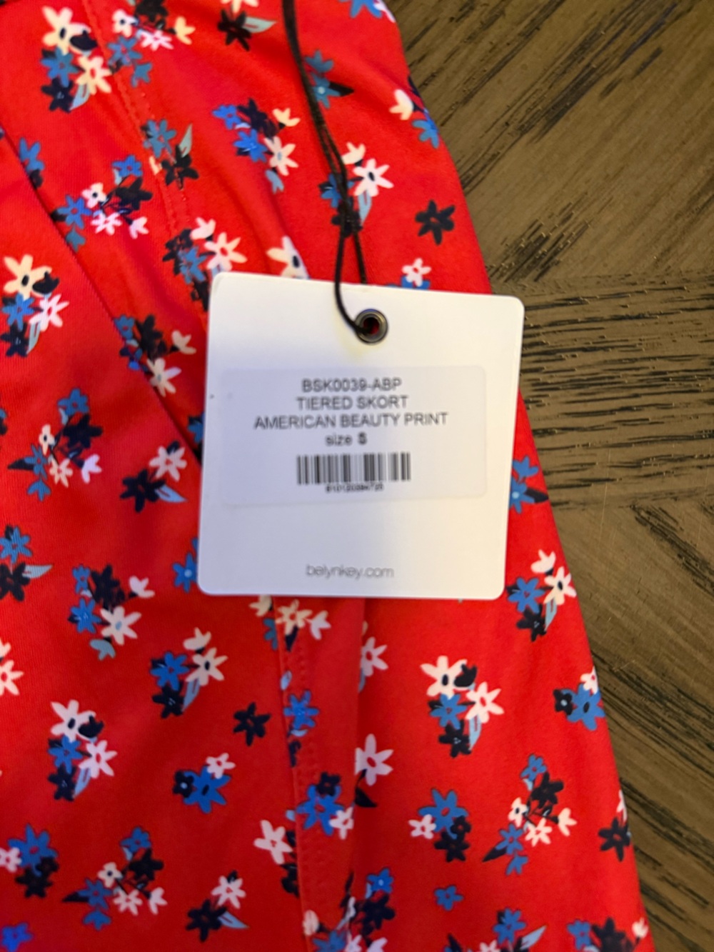 Belyn Key Red Floral Skort with Blue & White Accents - Picture 2 of 8